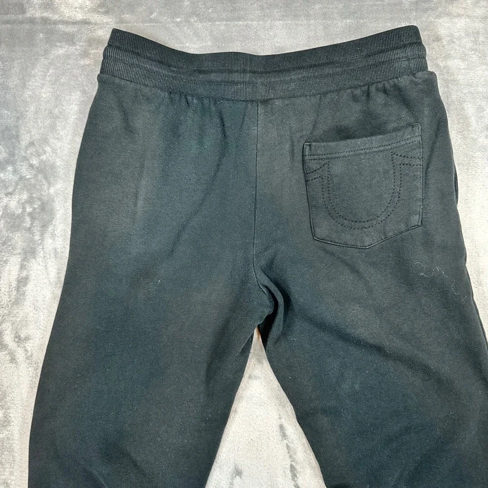 True Religion Mens Black Slim Branded Joggers Sweatpants Logo M 104882